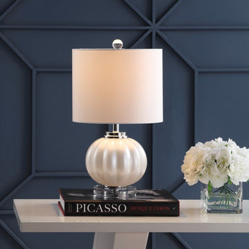 Pearl 17.5" Glass/Crystal LED Table Lamp - JONATHAN Y